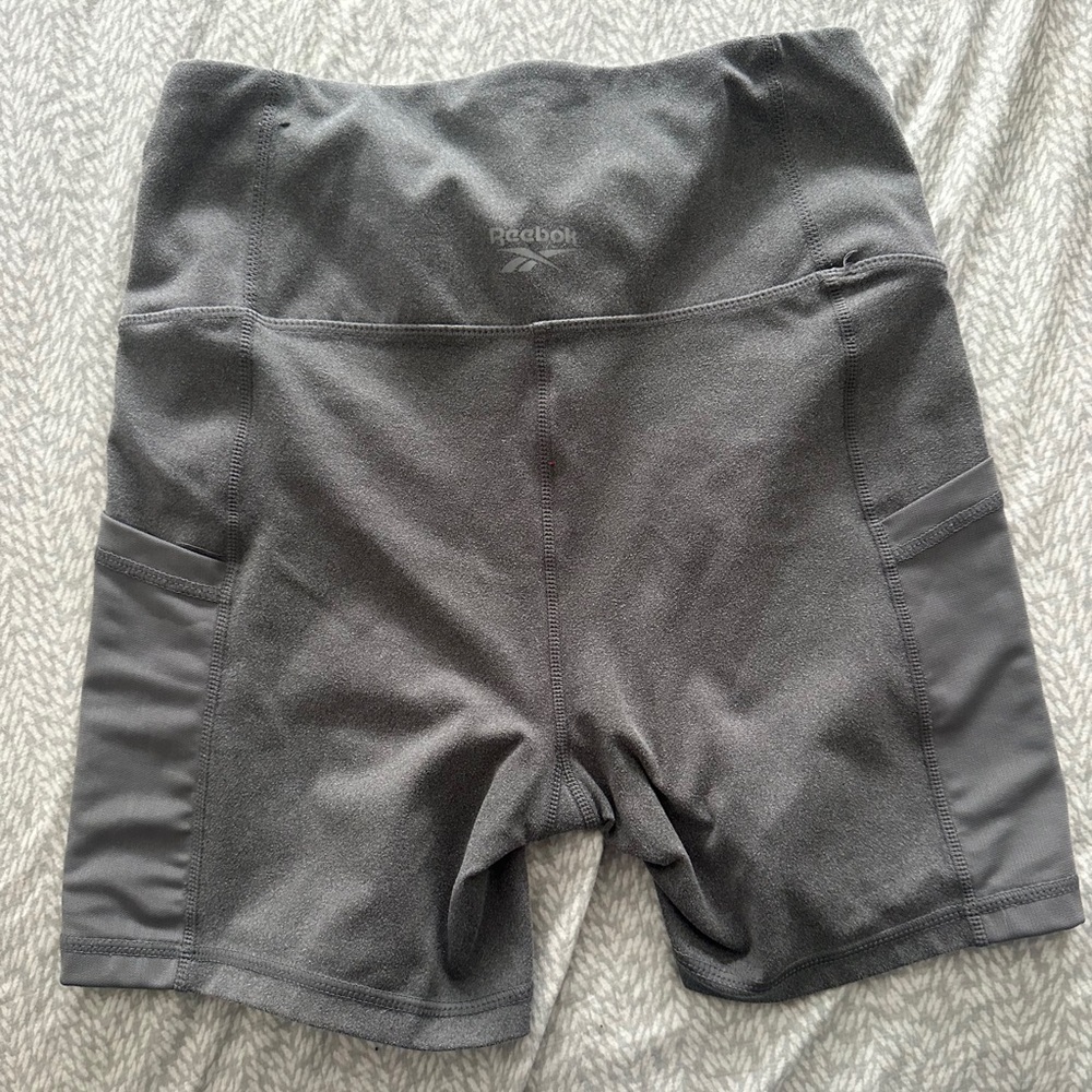 Reebok Women's Gray High-Waisted Shorts - Picture 4 of 5